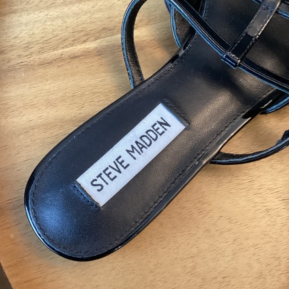 Steve Madden Shatter Pointed Toe Mule Flats Black Patent Leather Women Size 7.5M - Picture 5 of 6